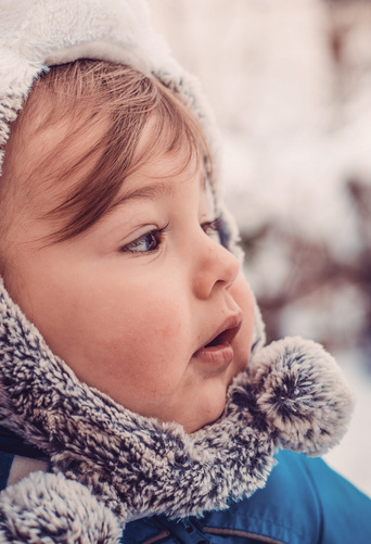 cute baby in winter dress